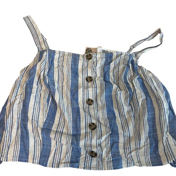 Torrid Women's Plus Size Linen Blend Button-Front Crop Tank - Size 5 - NWT - Picture 1 of 10